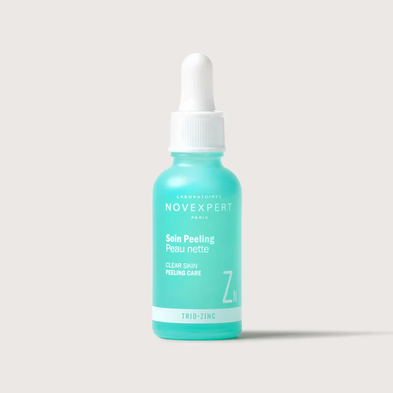 NOVEXPERT Soin Peeling Peau Nette Trio Zinc 30ml Exfoliant Doux Anti-Imperfections Pores Resserrés Usage Quotidien