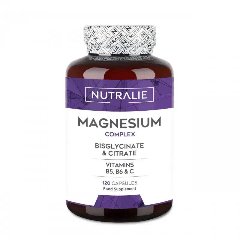 NUTRALIE Magnésium Complex 120 Capsules Bisglycinate Vitamine B6 Anti-Fatigue Stress Muscles Énergie