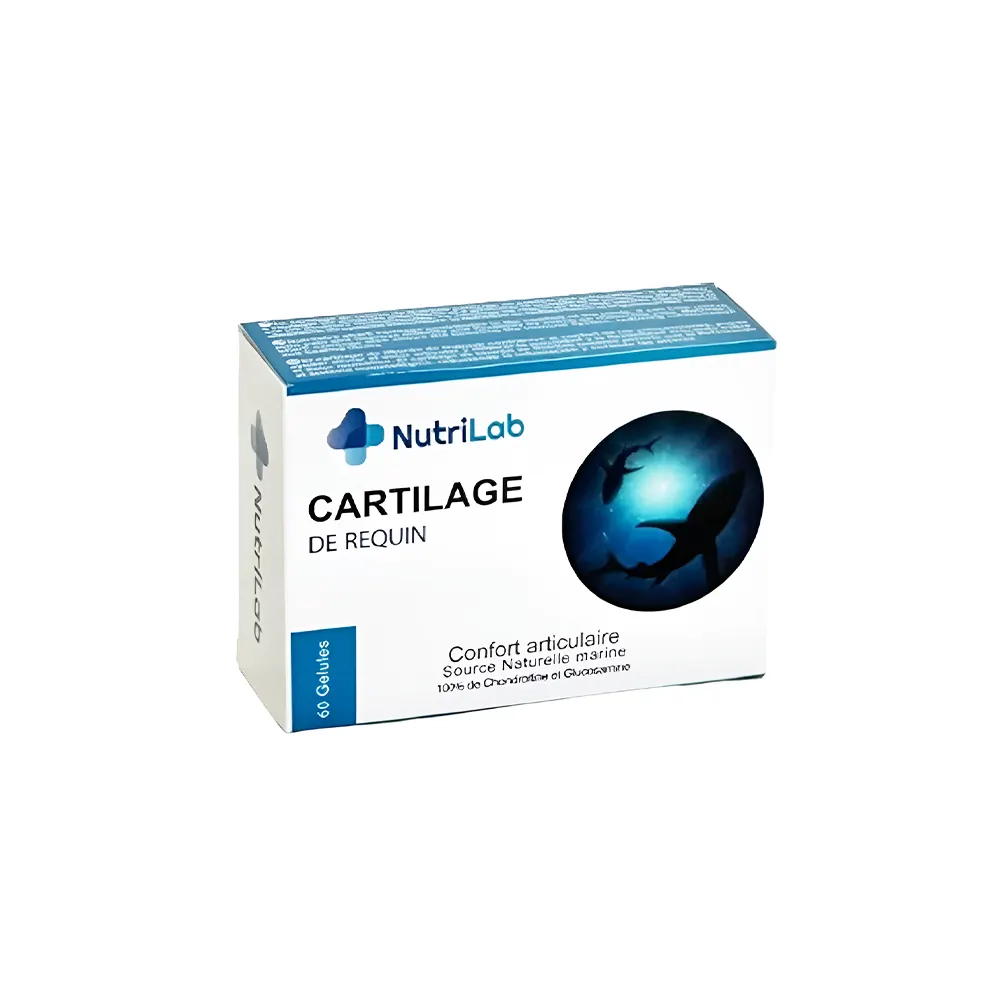 NUTRILAB Cartilage De Requin 60 Gélules Complément Alimentaire Cartilage Requin Articulations Mobilité Confort Articulaire Souplesse
