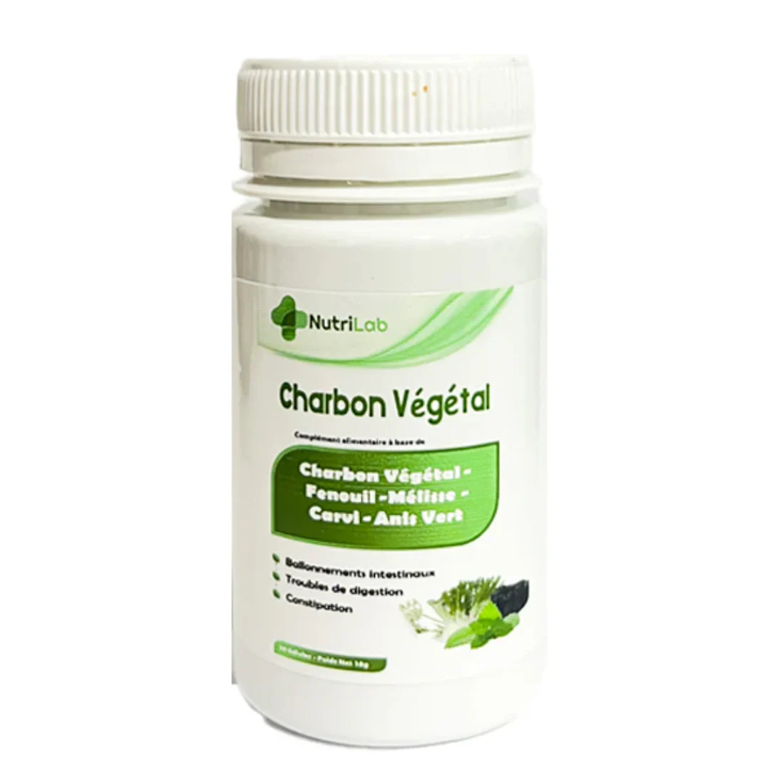 NUTRILAB Charbon Végétal 30 Gélules Digestion Ballonnements Détox Confort Intestinal Flatulences Adultes