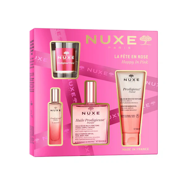 NUXE Coffret La Fête en Rose Édition Limitée Soins Corps Cheveux Parfum Rose Huile Prodigieuse Cadeau Luxe - Image 2