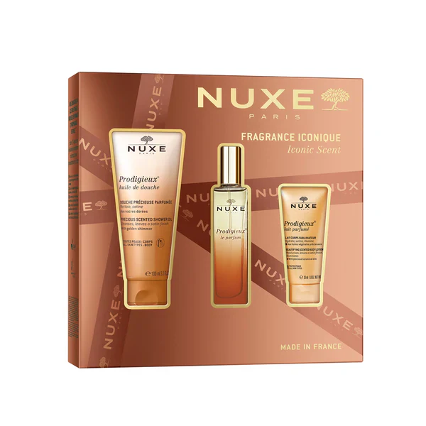 NUXE Coffret Prodigieuse Huile Douche + Parfum + Lait Parfumé Cadeau Noël - Image 2
