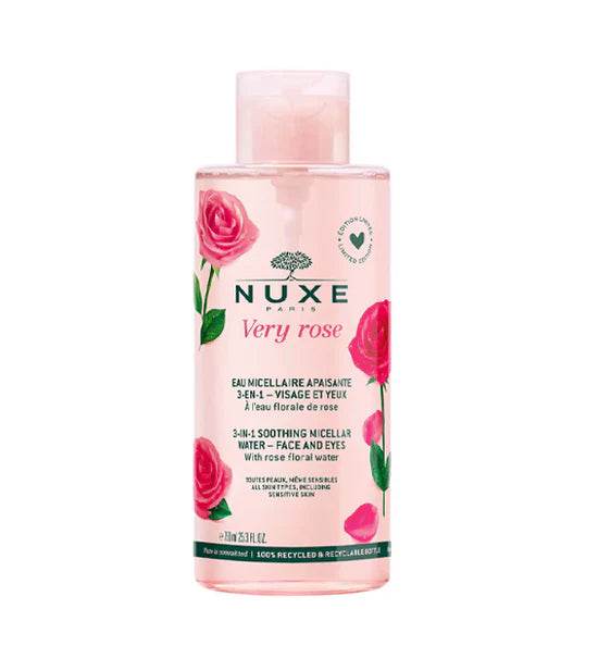 NUXE Very Rose Eau Micellaire Apaisante 3-en-1 750ml - Démaquillant Eau Florale Rose Format XXL