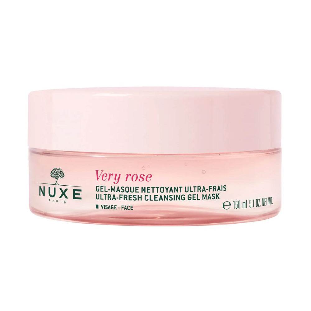 Nuxe Very Rose Gel-Masque Nettoyant Ultra-frais 150ml - Gel Masque Nettoyant Profondeur Élimine Pollution