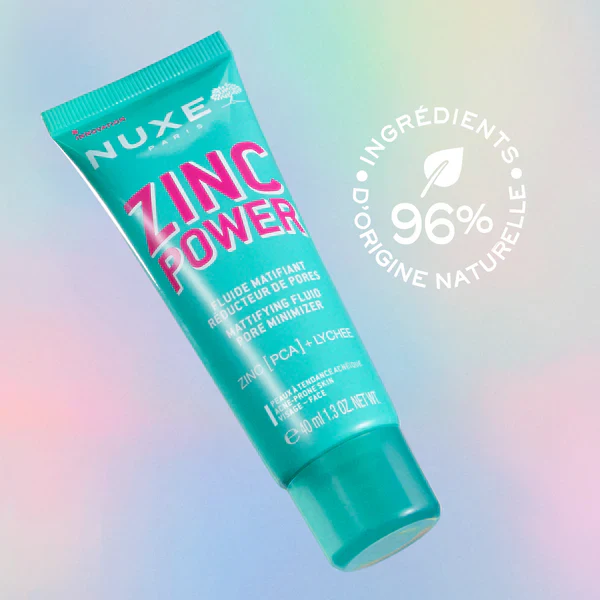 NUXE Zinc Power Fluide Matifiant Réducteur de Pores 40ml Soin Visage Peaux Grasses - Image 4