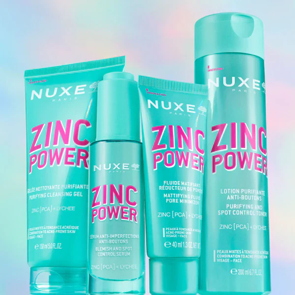 NUXE Zinc Power Fluide Matifiant Réducteur de Pores 40ml Soin Visage Peaux Grasses - Image 6