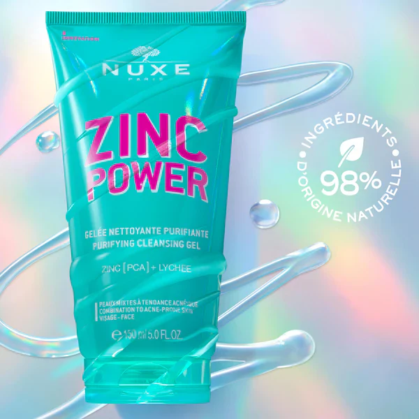 NUXE Zinc Power Gelée Nettoyante Purifiante 150ml Gel Nettoyant Visage Peaux Grasses - Image 4
