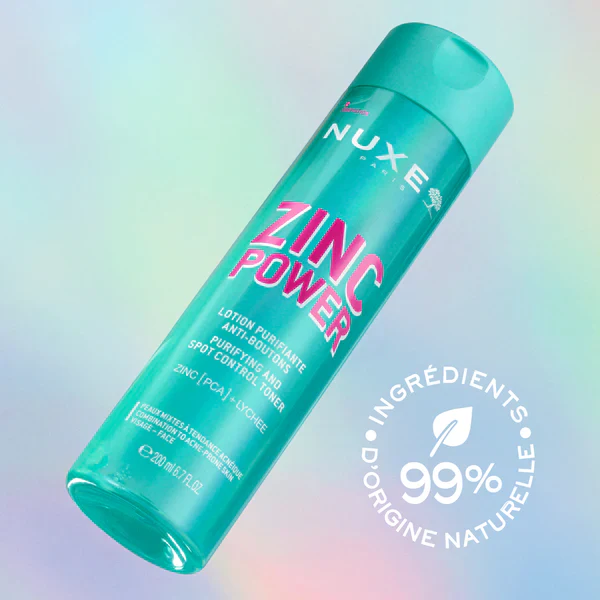 NUXE Zinc Power Lotion Purifiante Anti-Boutons 200ml Tonique Visage Peaux Grasses Acnéiques - Image 4