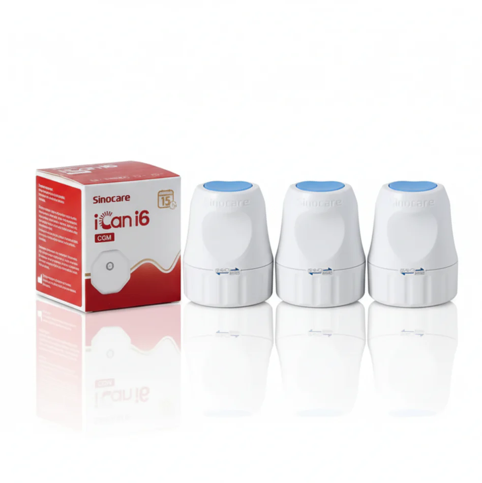 SINOCARE iCAN I6 CGM Pack 3 Unités Capteur Glucose Continu 14 Jours Surveillance Glycémie Diabète Sans Piqûre