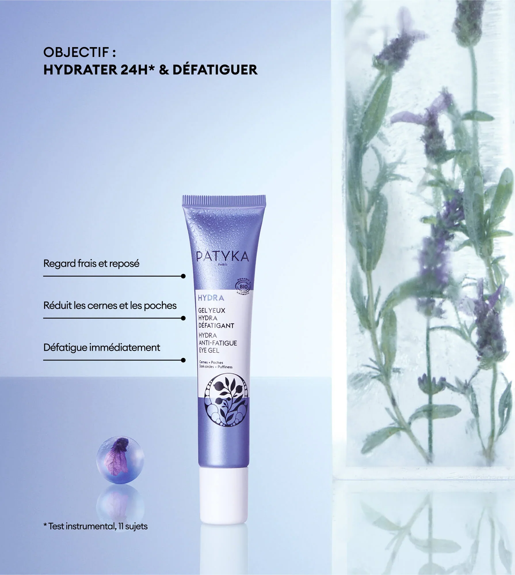 PATYKA Gel Yeux Hydratant Défatiguant 15ml Anti-Cernes Immortelle Alpes Bio - Image 2