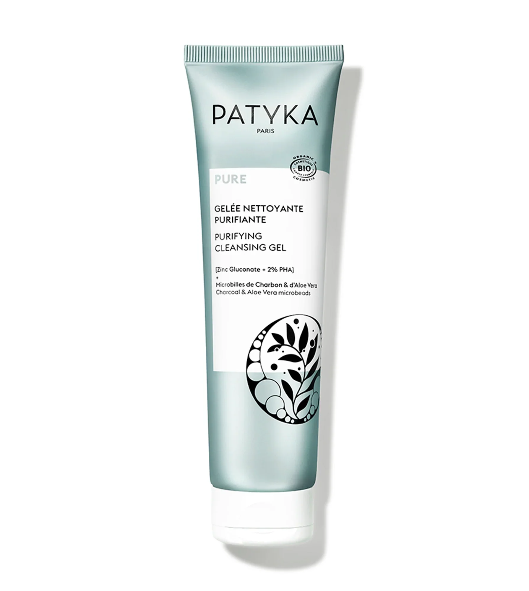 PATYKA Gelée Nettoyante Purifiante 150ml Charbon Bardane Bio Peaux Mixtes