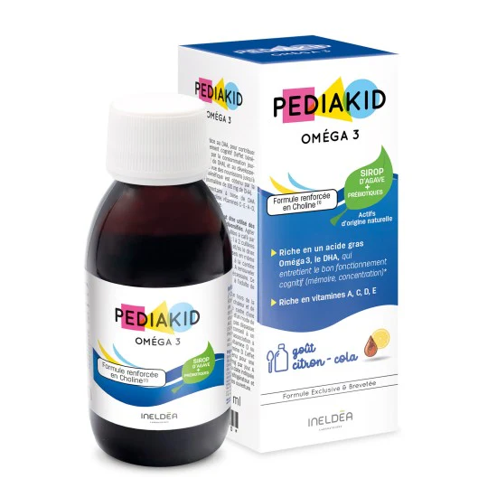 PEDIAKID Omega3 Sirop 125ml Complément Alimentaire Enfants DHA Développement Cérébral Concentration Vision Mémoire