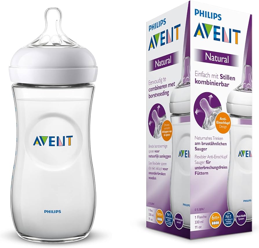 AVENT Biberon Natural 330ml 6m+ SCF036/17 Allaitement Mixte Anti-Coliques - Image 2