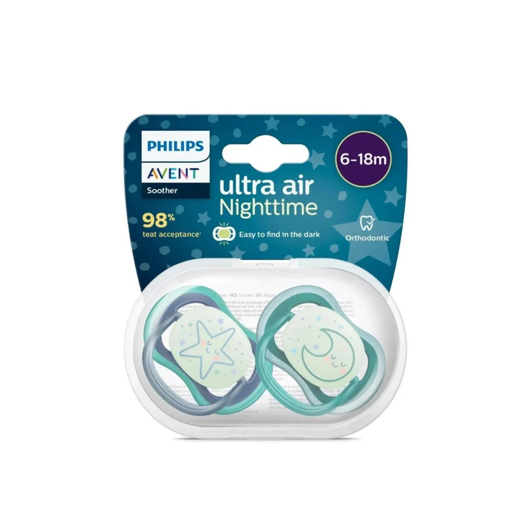 AVENT Sucettes Ultra Air Night Garçon 6-18m SCF376/13 Phosphorescentes Respirantes - Image 2
