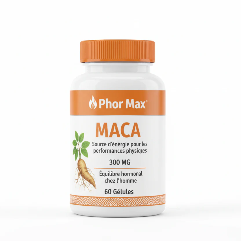 PHORMAX Maca 60 Gélules Complément Alimentaire Maca 300mg Énergie Vitalité Endurance Performance Physique Libido Équilibre Hormonal