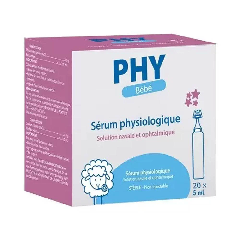 PHY Sérum Physiologique Unidoses Stériles Nez Yeux Hygiène Bébé Adulte Solution Saline 0,9% - Image 2