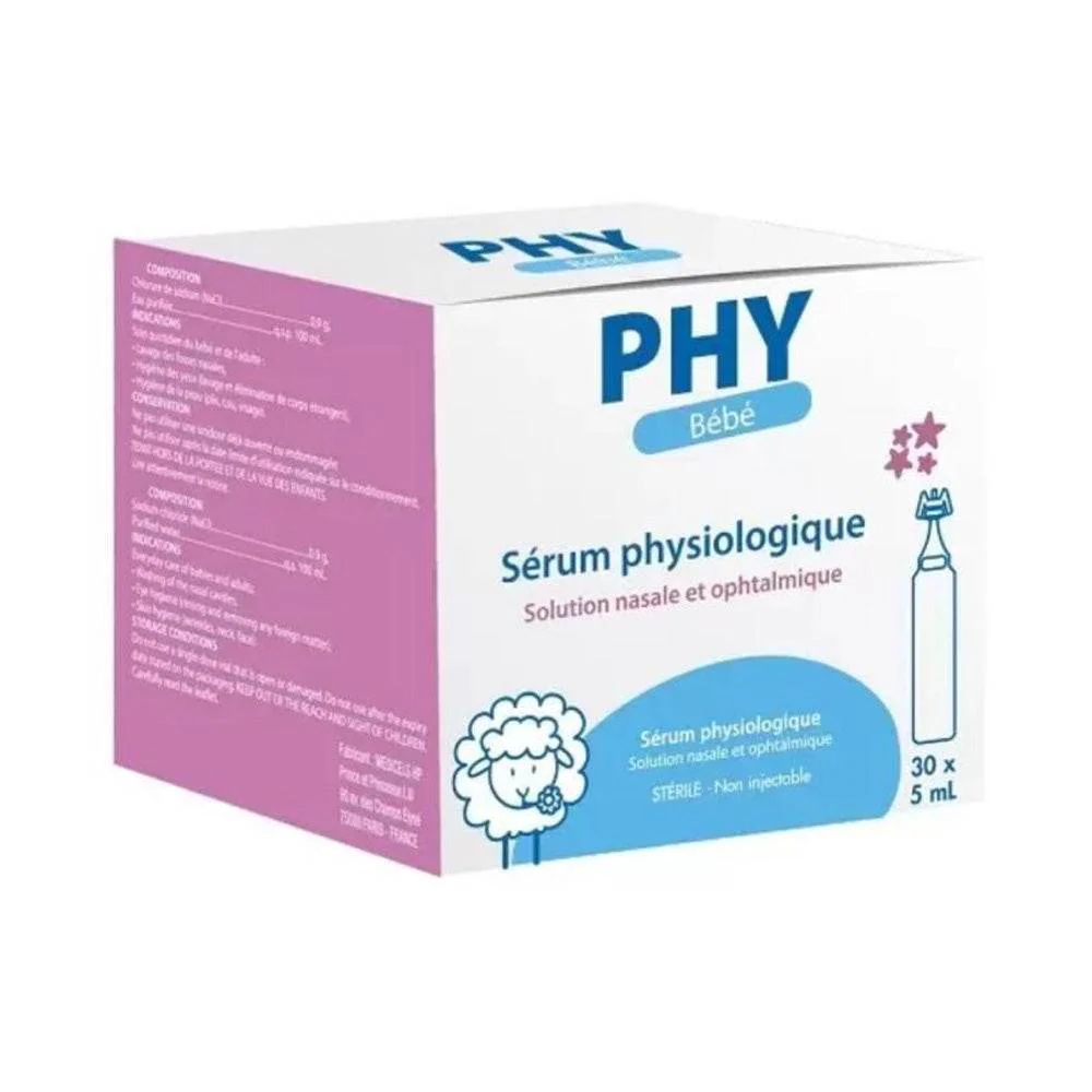 PHY Sérum Physiologique Unidoses Stériles Nez Yeux Hygiène Bébé Adulte Solution Saline 0,9% - Image 3