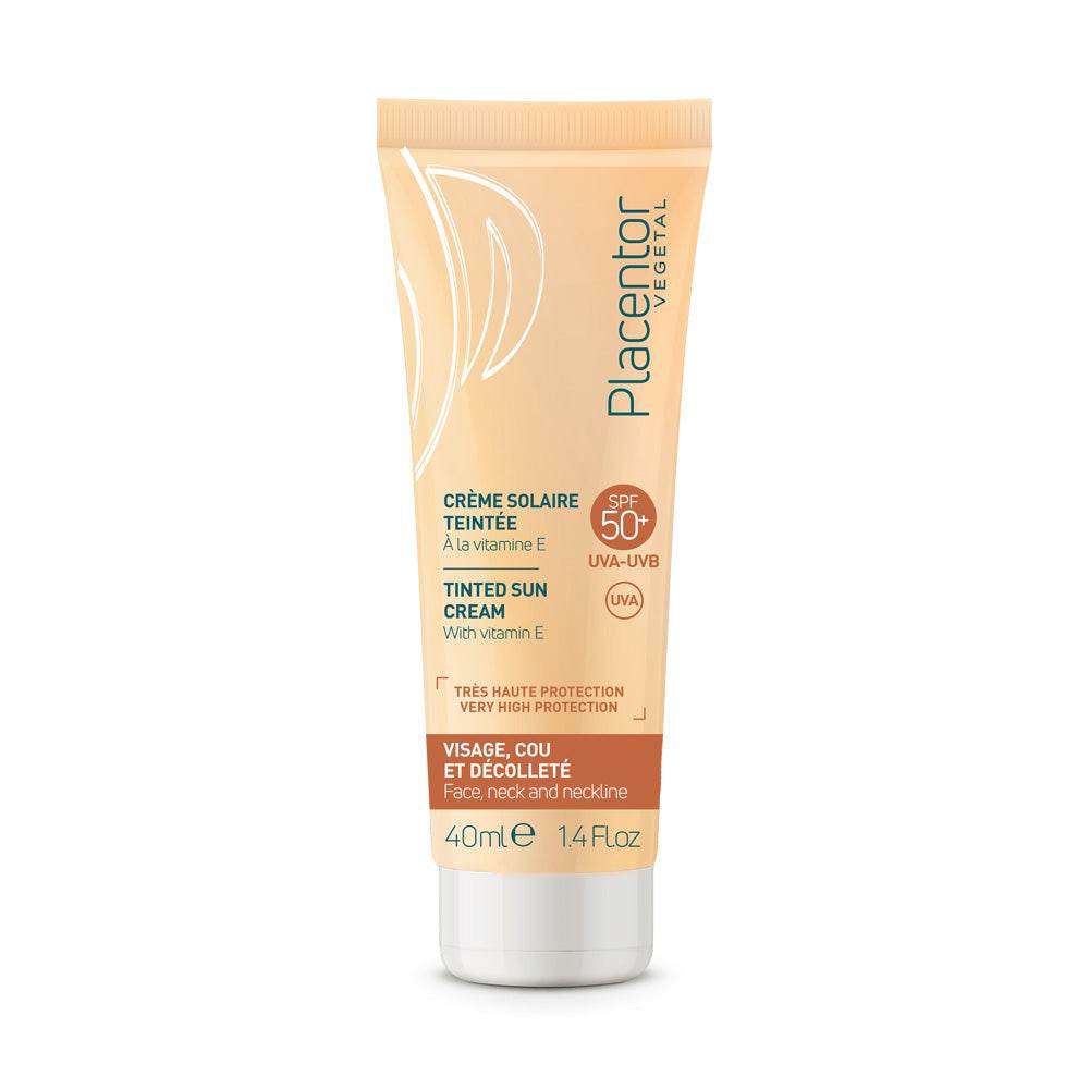 Placentor Crème Solaire SPF 50+ Teintée 40ml Très Haute Protection UVA UVB Effet Bonne Mine