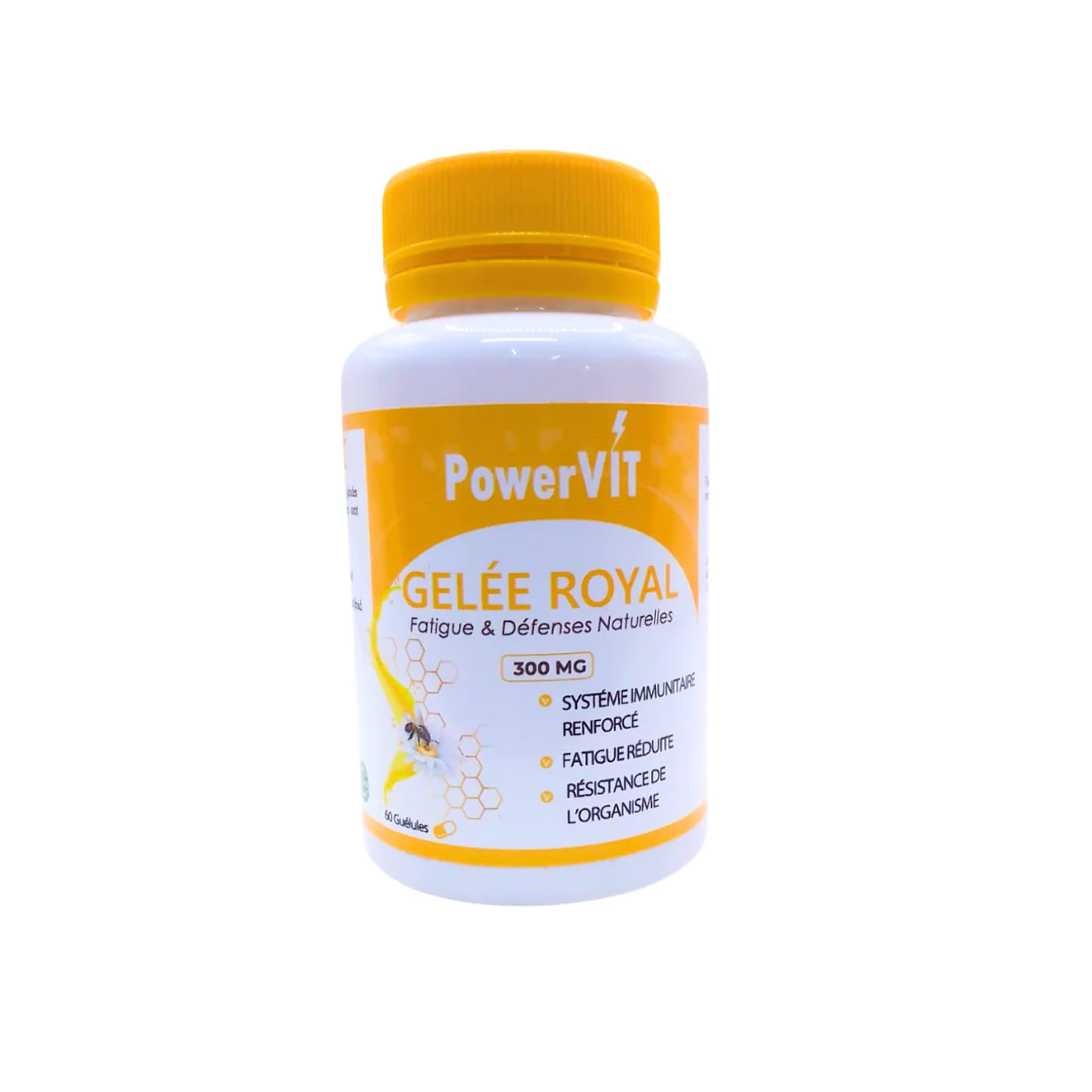 POWERVIT Gelée Royale 300mg 60 Gélules Énergie Vitalité Immunité Bien-être Revitalisant Naturel