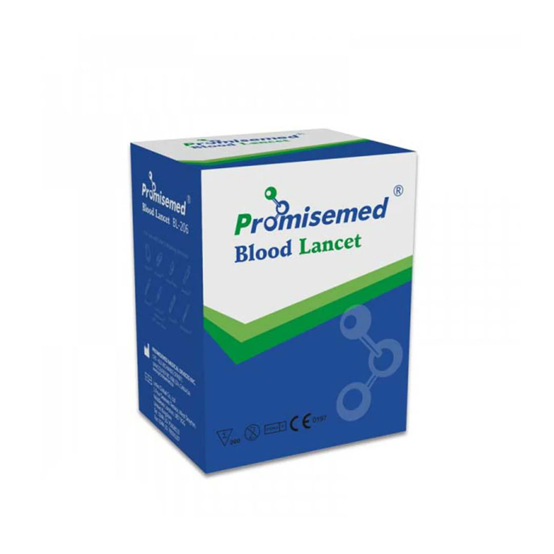 PROMISEMED Lancettes Standards Bleu Boîte 100 Pièces Contrôle Glycémie Diabète Stériles