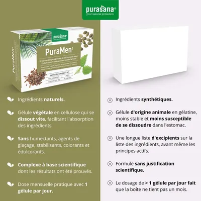 PURASANA Puramen 30 Comprimés Complément Alimentaire Homme Vitalité Énergie - Image 4