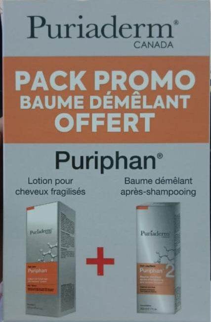 PURIADERM Pack Promo Lotion Cheveux Fragilisés + Baume Démêlant Après-Shampooing OFFERT