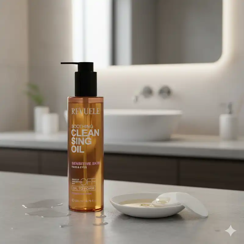 REVUELE Huile Nettoyante Apaisante 200ml Démaquillant Doux Nettoyage Profond Tous Types Peaux - Image 3