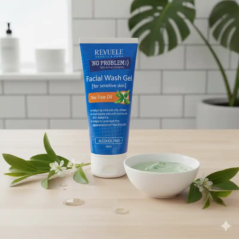 REVUELE No Problem Gel Nettoyant Doux Tea Tree 200ml Nettoyant Visage Purifiant Anti-Acné Peaux Grasses - Image 2