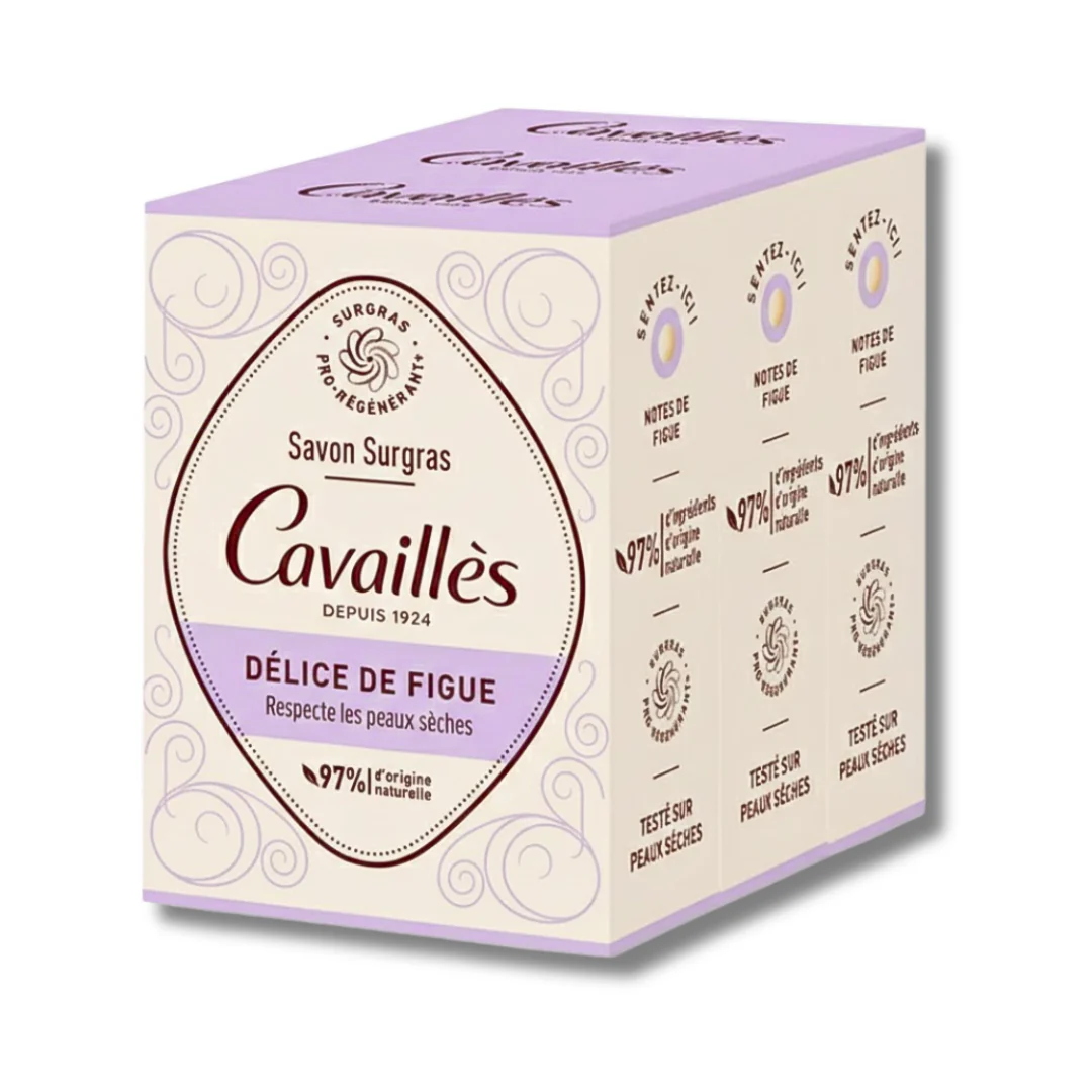 ROGE CAVAILLES Trio Savon Délice Figue 3x200g Surgras Nettoyant Doux Peau Douce - Image 2