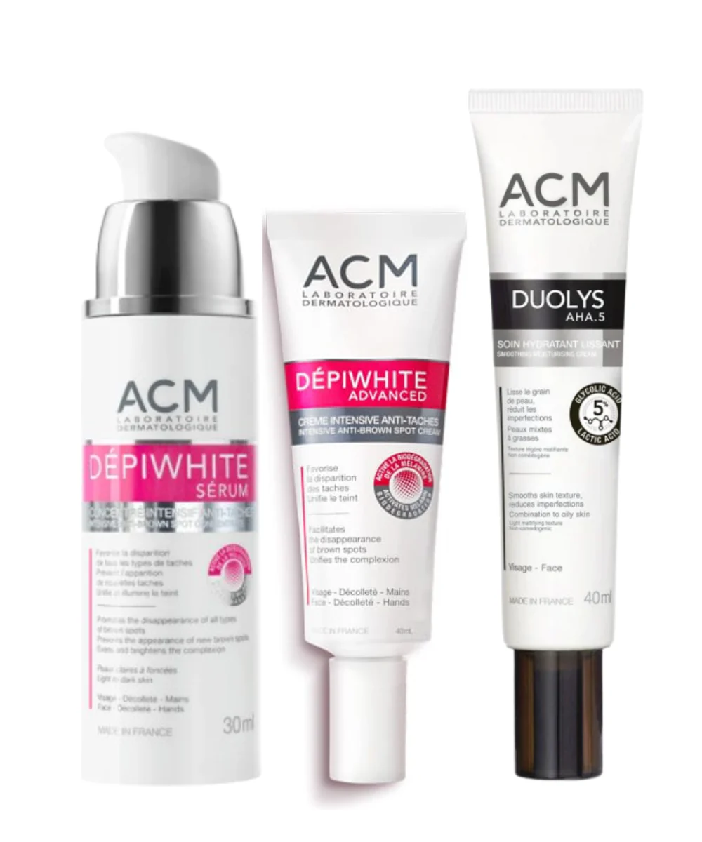 ACM Dépiwhite Routine Anti-Taches Pack Complet - Crème + Sérum Dépigmentant Teint Unifié Éclatant