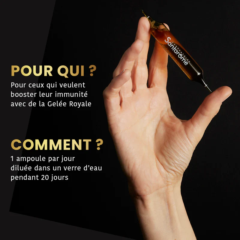 SANTAROME Gelée Royale Miel Manuka BIO 2000mg 20 Ampoules Vitalité Immunité Énergie Antioxydant - Image 3