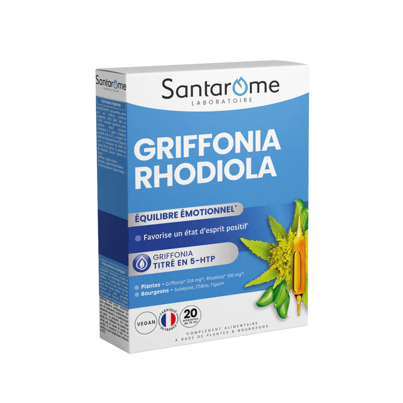 Santarome Griffonia Rhodiola 20 Ampoules Stress Humeur Vitalité
