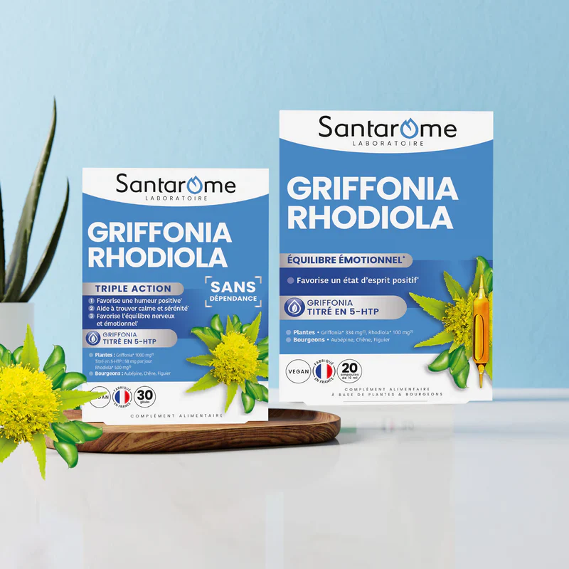 Santarome Griffonia Rhodiola 20 Ampoules Stress Humeur Vitalité - Image 6
