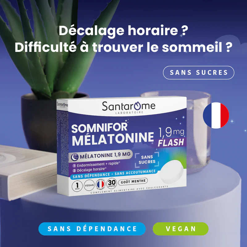 SANTAROME Somnifor Mélatonine 1,9mg 30 Comprimés Sommeil Endormissement Relaxation Repos - Image 2
