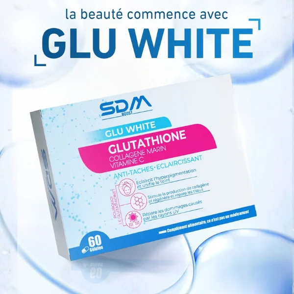 SDM Boost Glu White Glutathione 60 Gélules Complément Alimentaire Éclat Antioxydant - Image 2