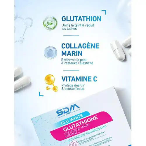 SDM Boost Glu White Glutathione 60 Gélules Complément Alimentaire Éclat Antioxydant - Image 4