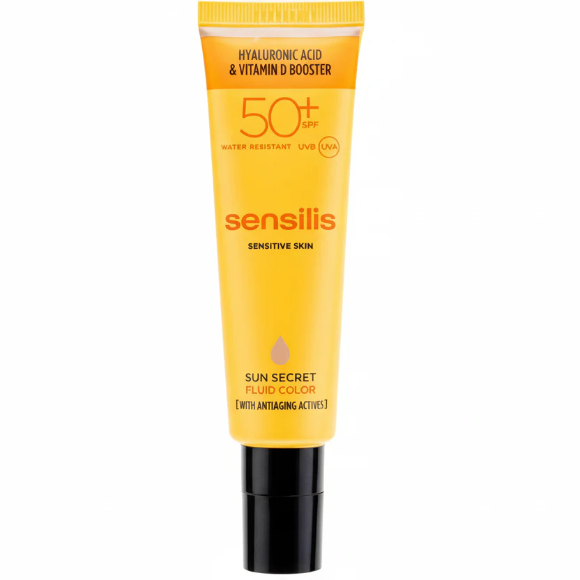 SENSILIS Sun Secret Fluid Color SPF50+ 50ml Crème Solaire Teintée Matifiante Protection Haute - Image 2