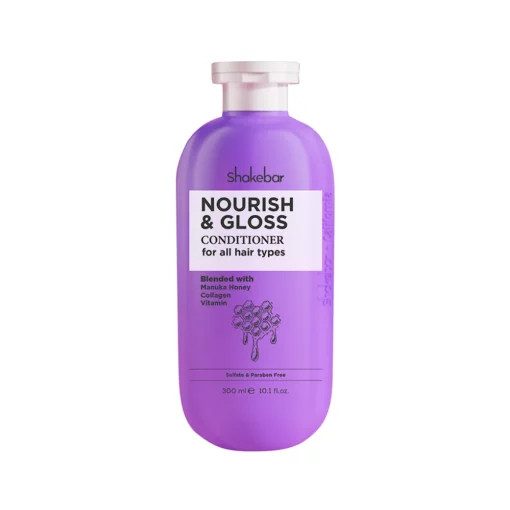 SHAKEBAR Nourish & Gloss Hair Conditioner 300ml Après-Shampooing Nourrissant Brillance Cheveux Ternes Secs