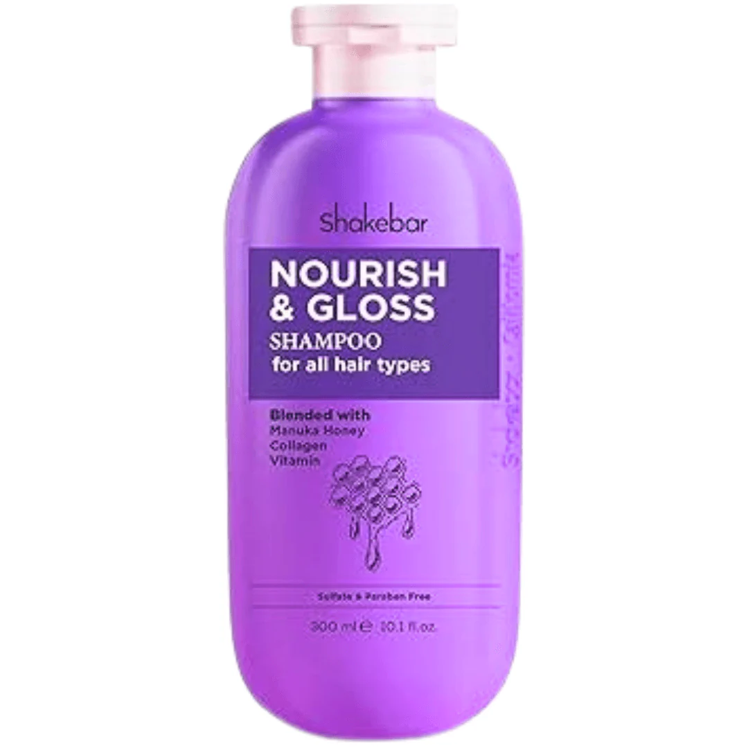 Shakebar Nourish & Gloss Hair Shampoo 300ml - Shampoing Hydratant Brillance Cheveux Secs