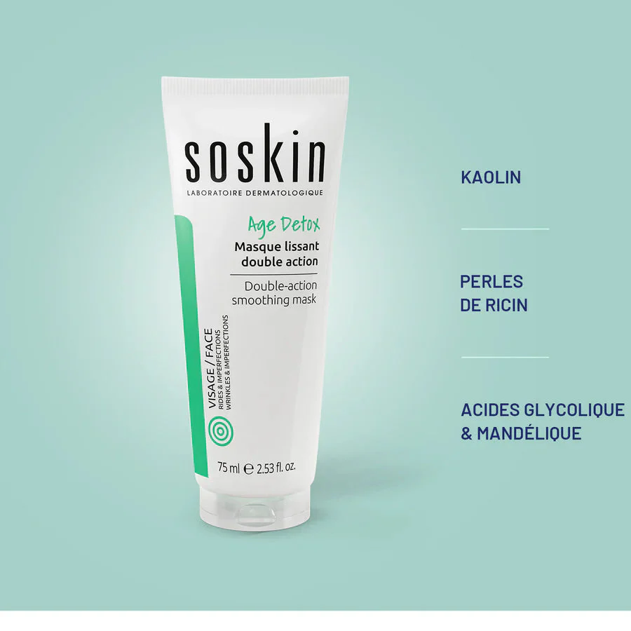 SOSKIN Age Detox Masque Lissant Double Action 75ml Masque Anti-Âge Détox Lissant Éclat - Image 3