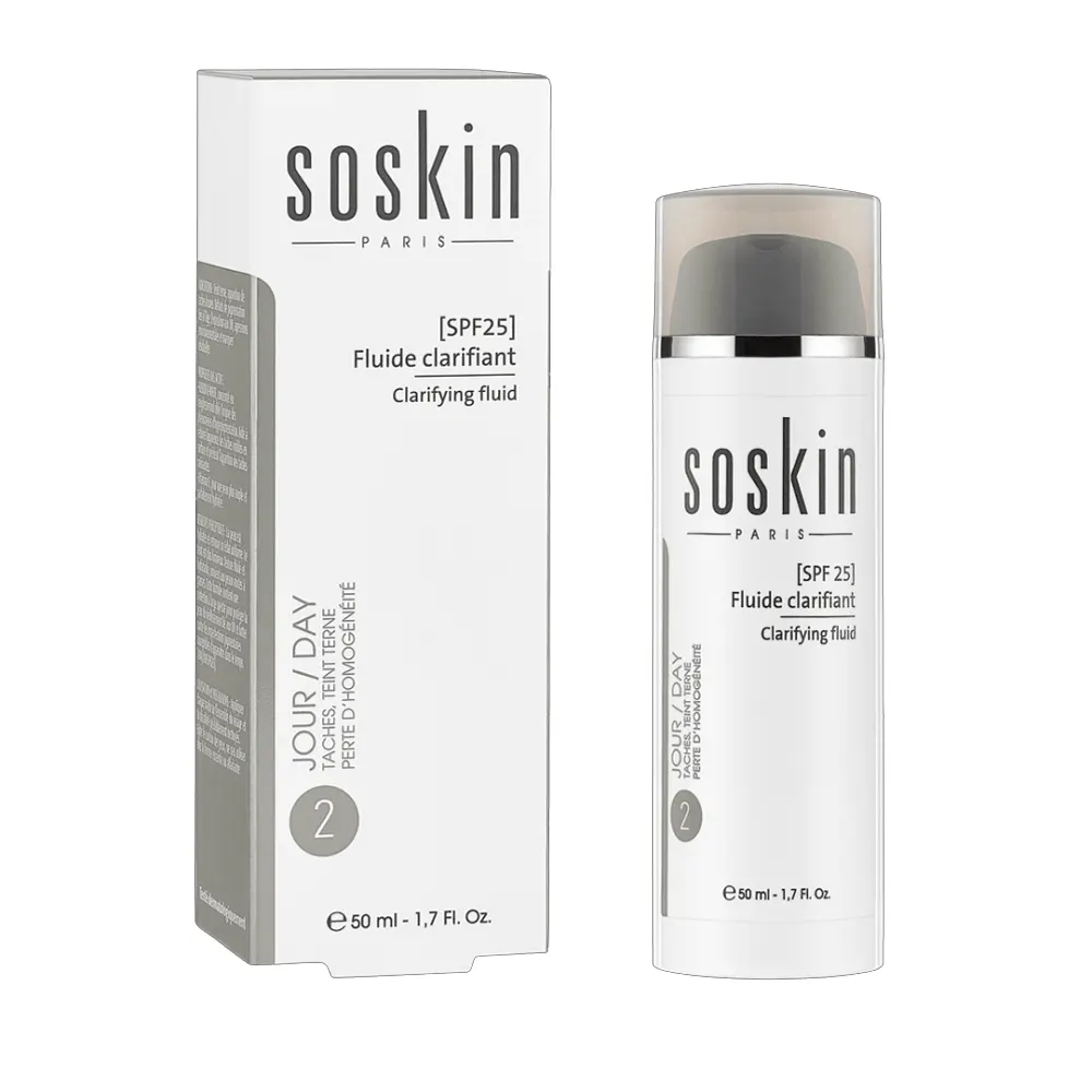 SOSKIN Fluide Clarifiant SPF25 50ml Anti-Taches Éclaircissant Protection Solaire Hydratant - Image 2