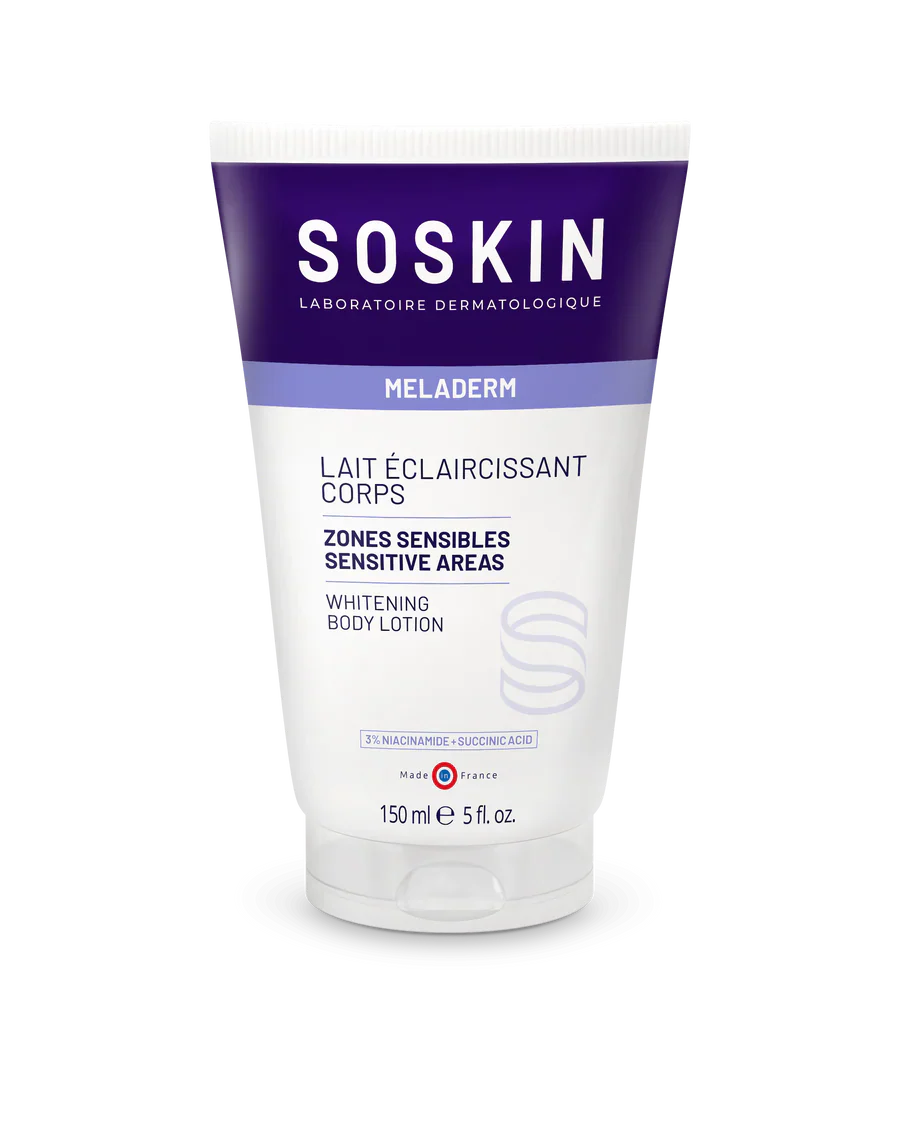 SOSKIN Meladerm Lait Éclaircissant Corps 150ml Lait Dépigmentant Unifiant Teint Lumineux Hydratant