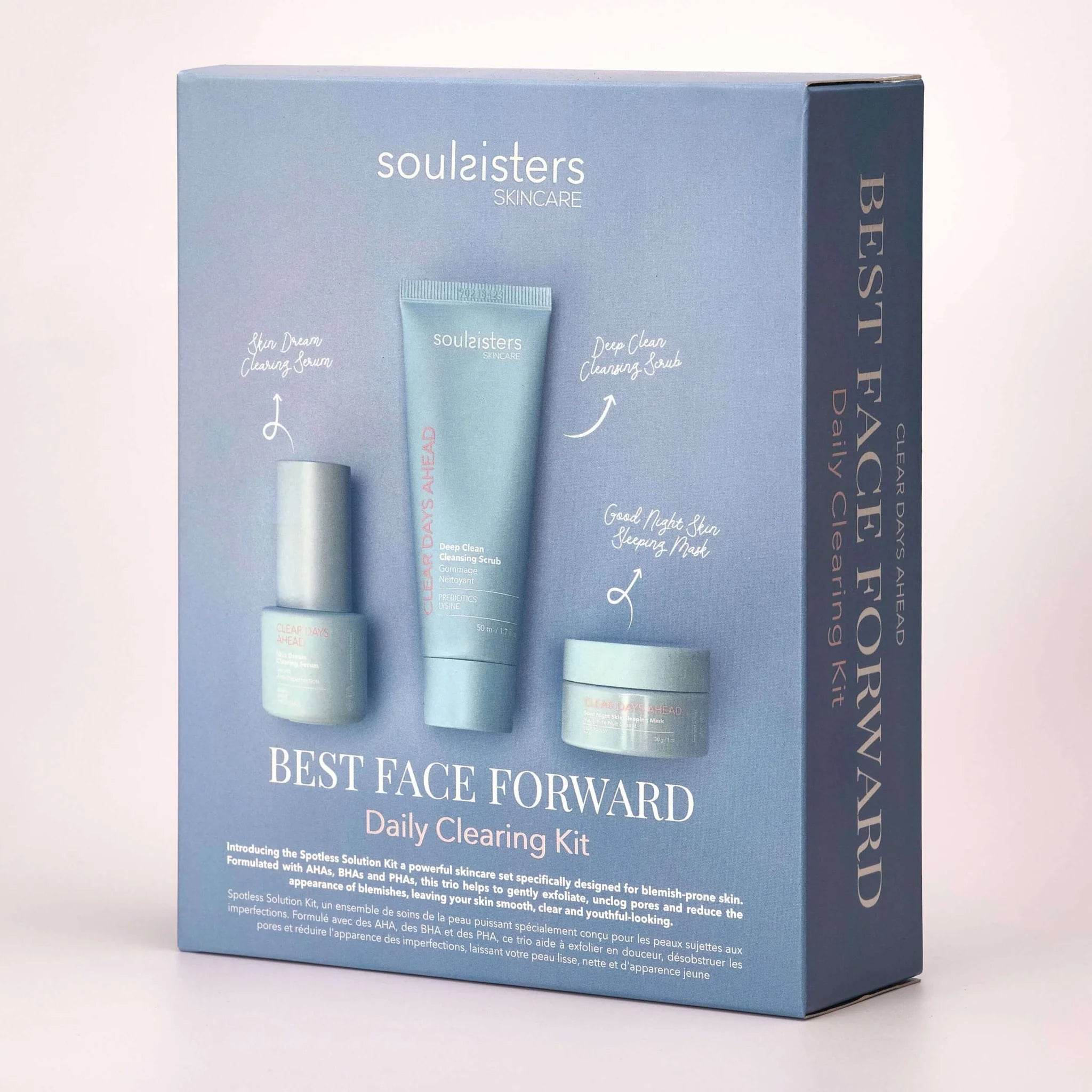 SOUL SISTERS Kit Anti-Imperfection Routine Beauté Complète Peau Acnéique Points Noirs Boutons Matifiante Premium