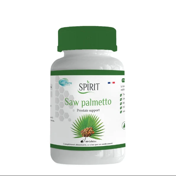 SPIRIT Saw Palmetto 60 Gélules Confort Masculin Prostate Bien-Être Urinaire