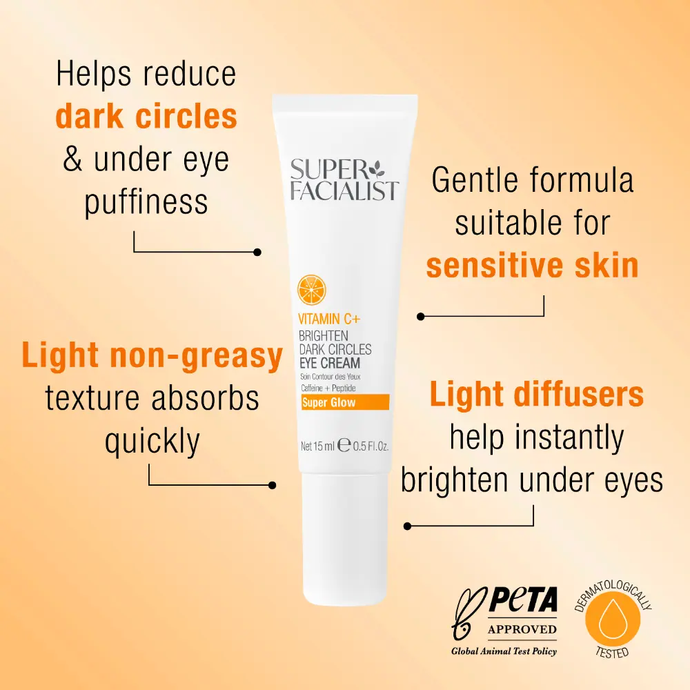 Super Facialist Vitamin C+ Brighten Dark Circles Eye Cream 15ml Contour Yeux Anti-Cernes Vitamine C Éclaircissant - Image 6