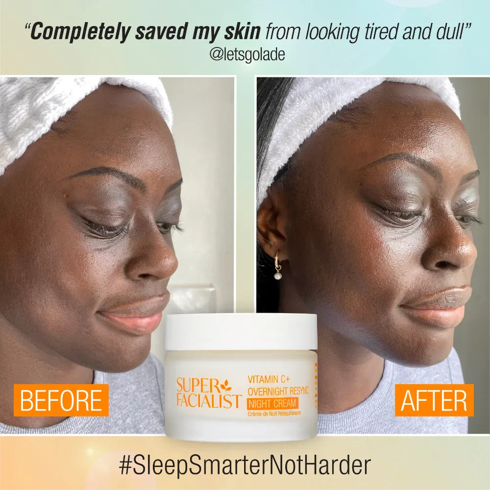 Super Facialist Vitamin C+ Overnight Resync Night Cream 50ml Crème Nuit Visage Vitamine C Régénérante Anti-Âge - Image 4
