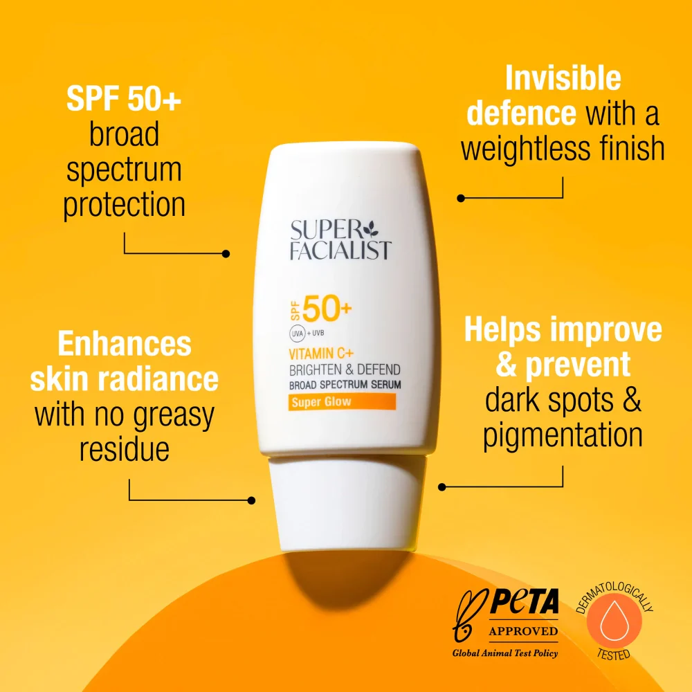 Super Facialist Vitamine C+ Brighten & Defend Broad Spectrum Serum SPF50+ 50ml Sérum Protection Solaire Vitamine C - Image 3