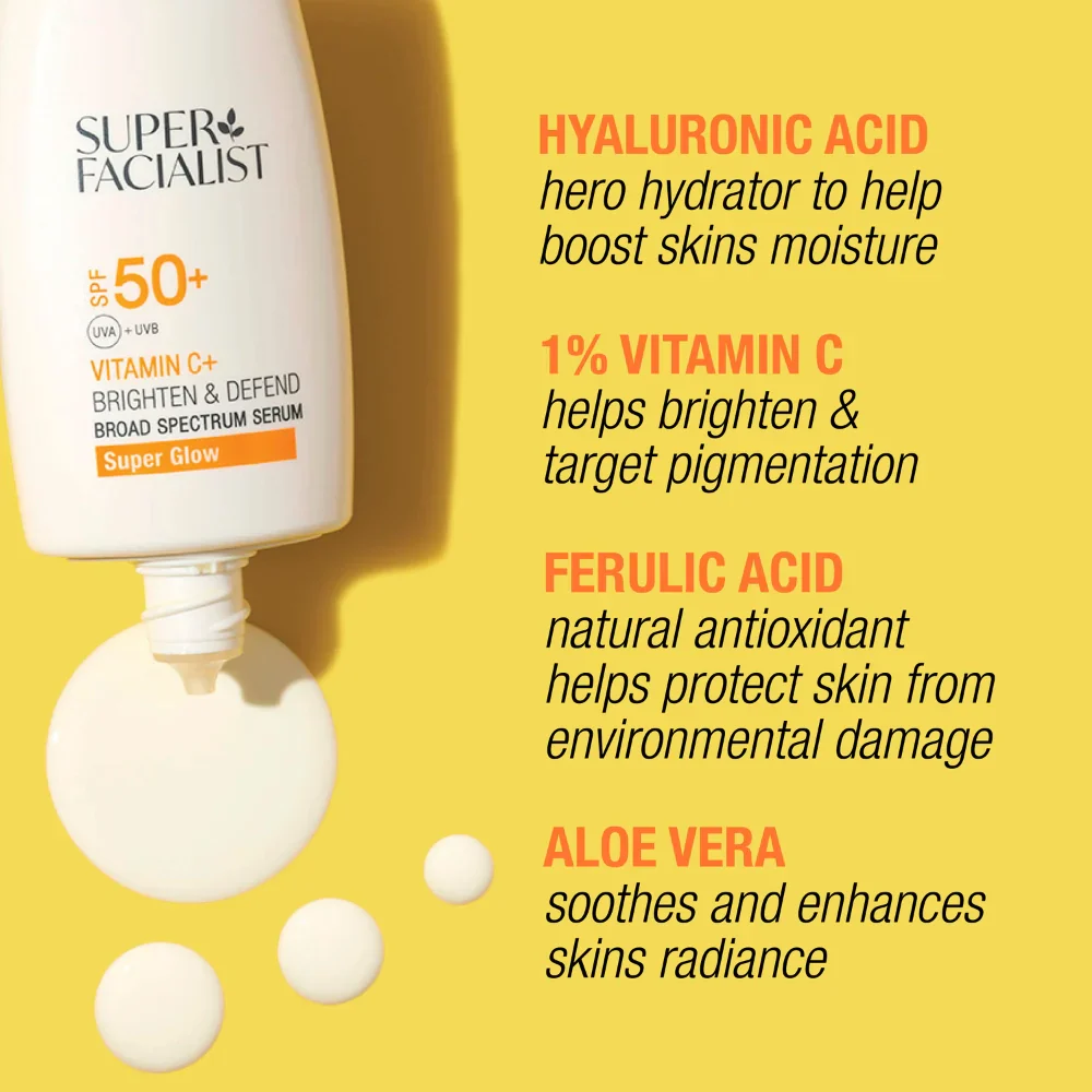 Super Facialist Vitamine C+ Brighten & Defend Broad Spectrum Serum SPF50+ 50ml Sérum Protection Solaire Vitamine C - Image 5