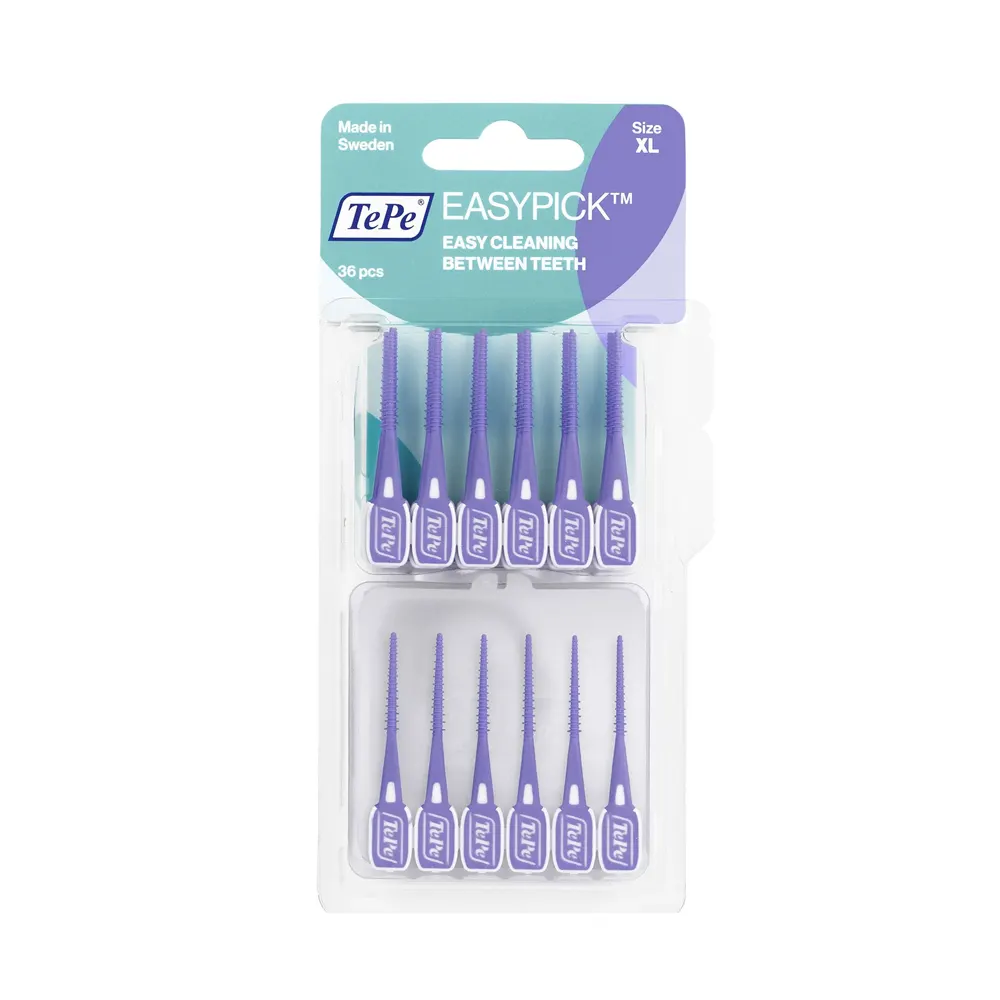 TePe EasyPick 36 Pièces Taille XL Violet Bâtonnets Interdentaires Silicone - Image 2