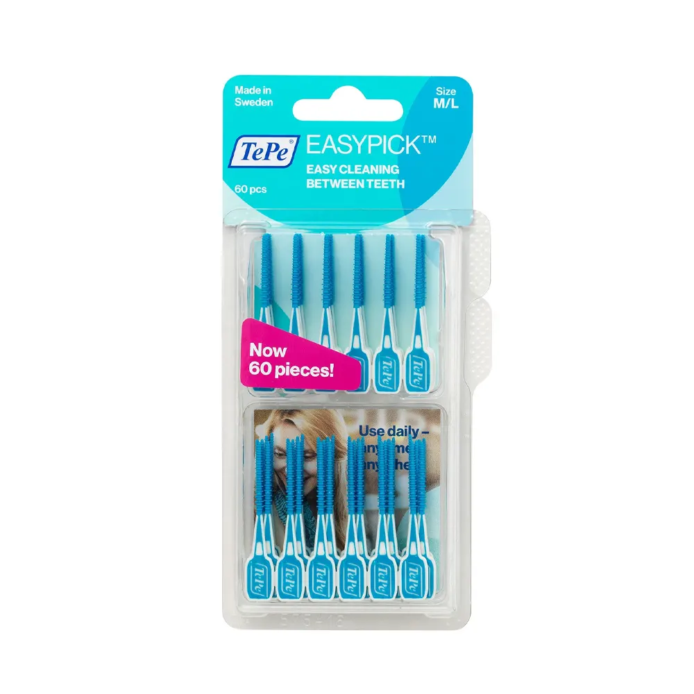 TEPE EasyPick 60 Pièces Taille M/L Bleu Bâtonnets Interdentaires Hygiène Bucco-Dentaire - Image 5